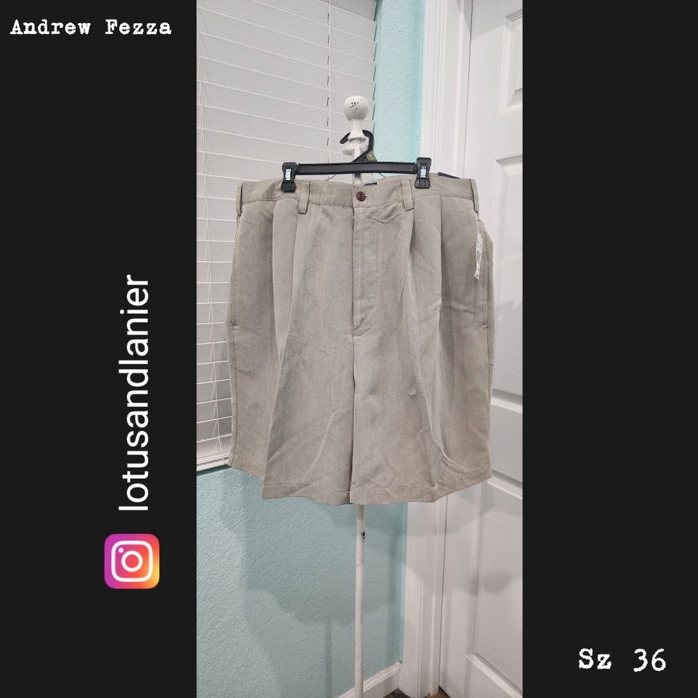 Andrew Fezza Ultra Feel Pleated Shorts Sz 36" NWT